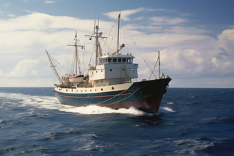 金枪鱼捕捞专业渔船摄影图