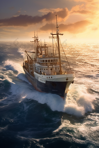 金枪鱼捕捞专业渔船远洋摄影图