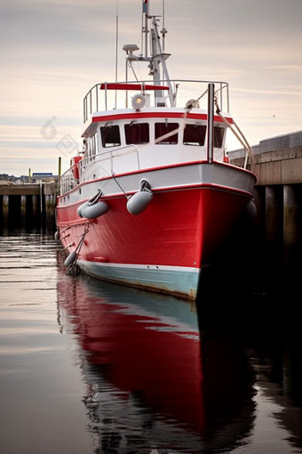 新型拖网加工渔船摄影图