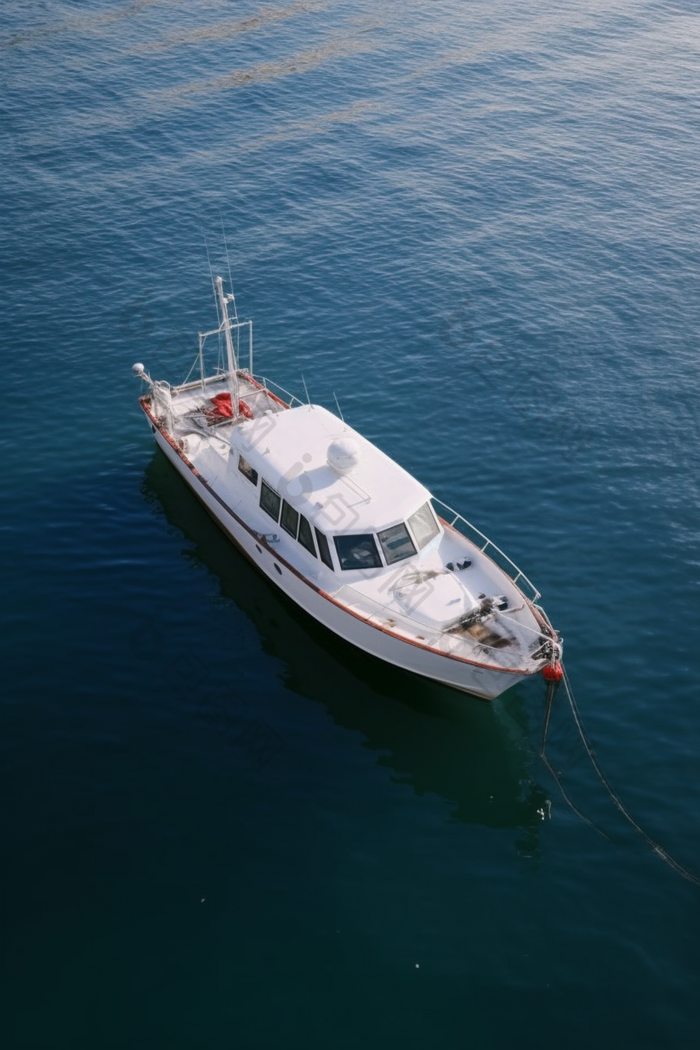 水上远洋柴油动力豪华玻璃钢钓鱼船摄影图