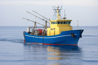 拖网冷冻加工渔船摄影图