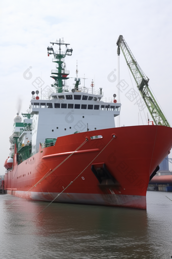 新建大型金枪鱼围网渔船归港摄影图