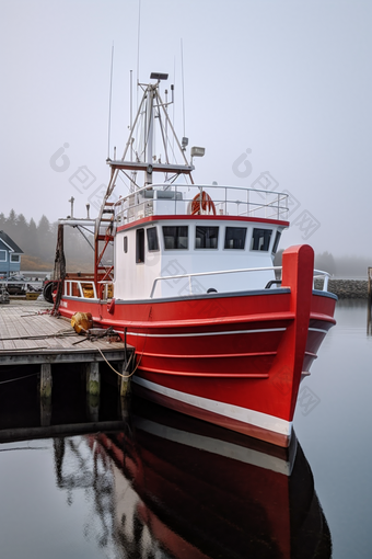 港口拖网加工渔船摄影图