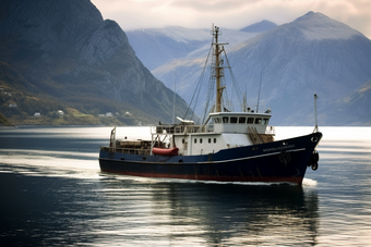 拖网渔船专业渔船摄影图
