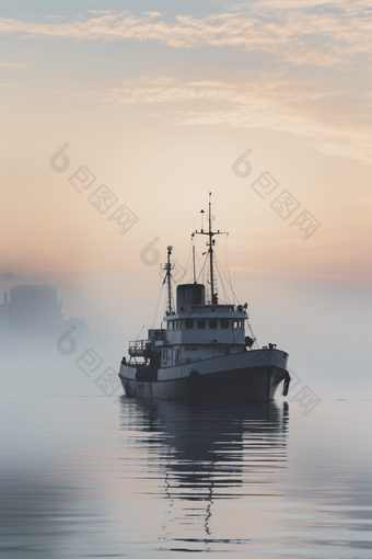 小型拖网渔船专业渔船捕捞摄影图
