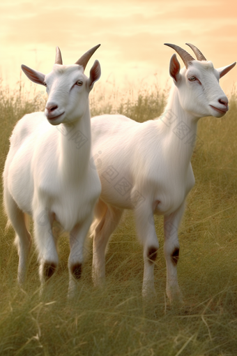 规模养殖优质奶山羊摄影图