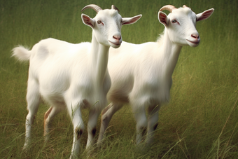 现代化养殖奶山羊摄影图