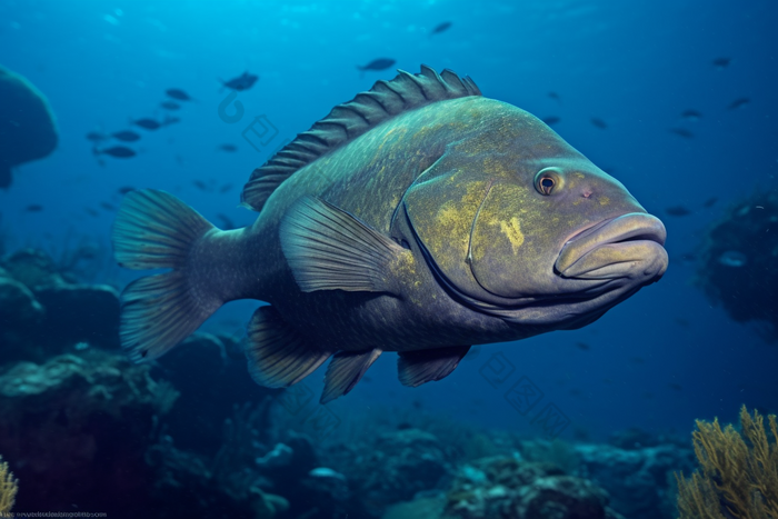 水产海产鱼类海鲜餐饮生鲜河鲜石斑鱼海水养殖摄影图