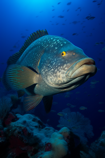 水产海产鱼类养殖海鲜餐饮生鲜河鲜石斑鱼海水养殖摄影图