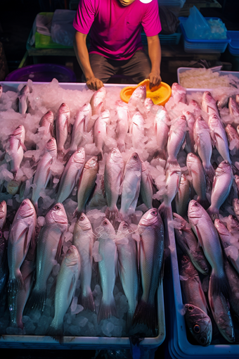 石斑鱼市场摄影摄影图