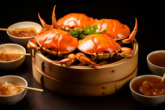 海鲜餐饮生鲜河鲜梭子蟹摄影图