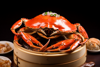 鲜餐饮生鲜河鲜梭子蟹摄影图