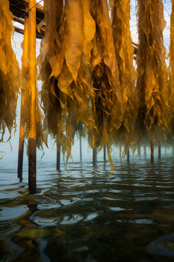 水产藻类养殖海鲜餐饮生鲜河鲜海带海水养殖摄影图
