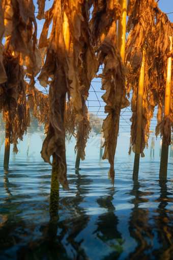 水产海产海藻类养殖海鲜餐饮生鲜海带海水养殖摄影图