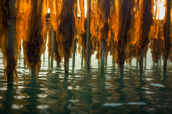 水产海产海藻类餐饮生鲜河鲜海带海水养殖摄影图