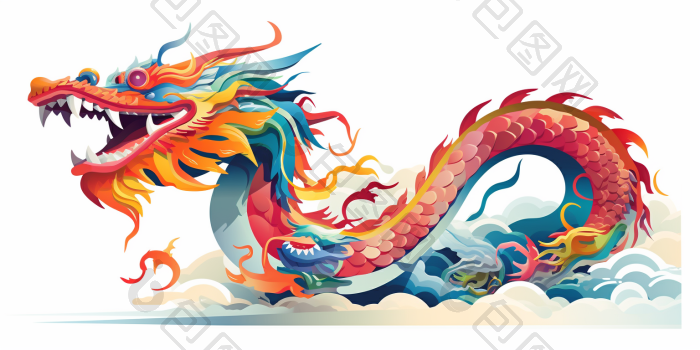 中国神话龙插图高清图片下载-包图网