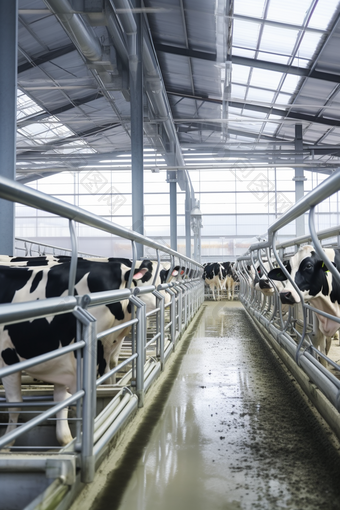 县嗲话高标准奶牛养殖基地摄影图