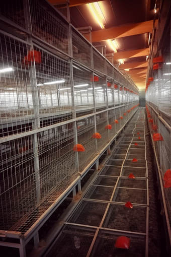 高标准优质养鸡养殖设备摄影图