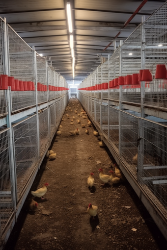 养鸡培育养殖设备摄影图