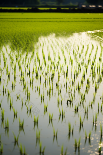 优质水稻插秧培育摄影图