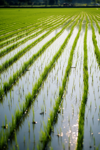 水稻插秧摄影图