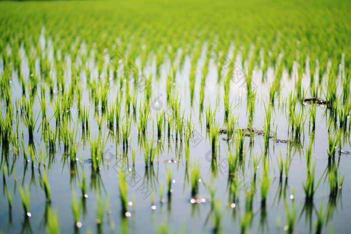 高标准水稻插秧摄影图