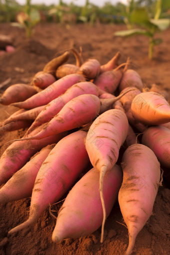 红薯种植生产摄影图