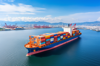 进口业务集装箱国际货船摄影图