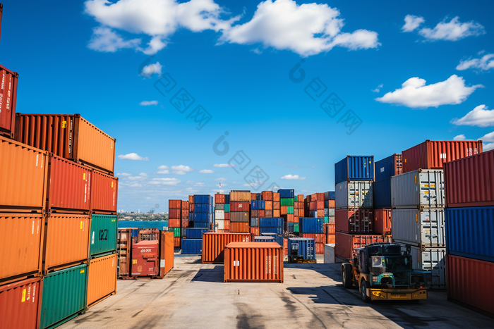 港口码头国际物流集装箱摄影图
