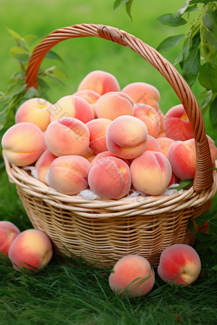 果蔬采摘桃子农业类摄影图
