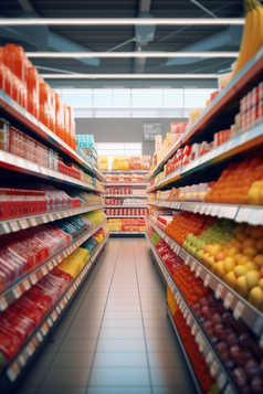 超市货架商业超市零售电商购物消费经济摄影图