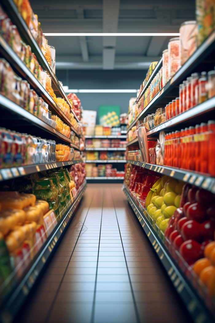 超市货架超市商品促销电商购物消费经济摄影图