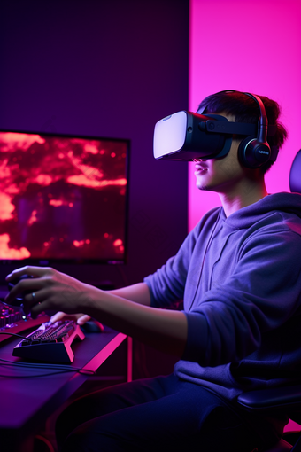 VR视觉设备科技智慧人工智能未来高科技高新技术产业摄影图