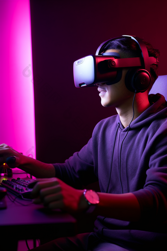 VR视觉设备商务科技智慧人工未来高科技高新技术产业摄影图