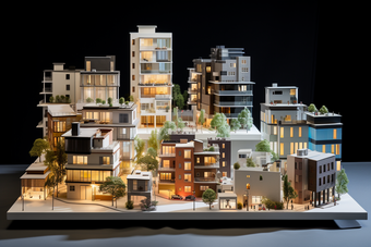 住宅建筑模型沙盘摄影图