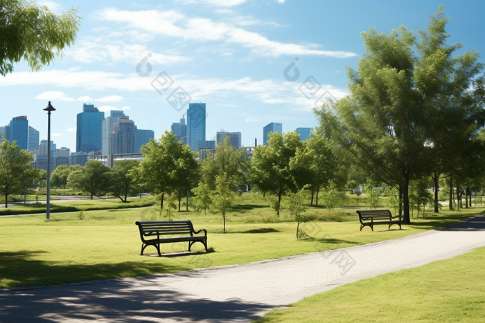 绿化城市休闲公园摄影图