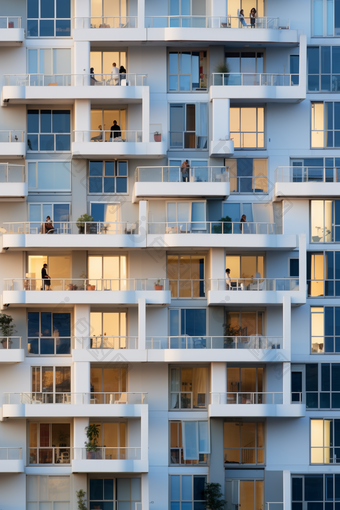高楼住宅城市立面摄影图