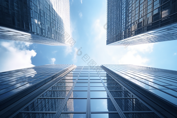 商圈摩天大楼建筑俯视摄影图