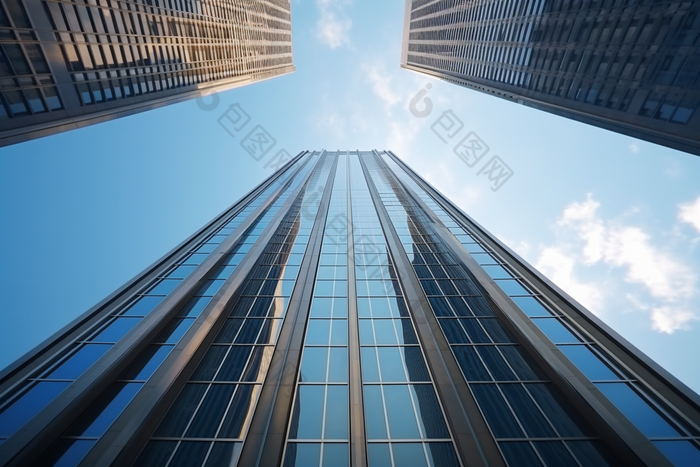 摩天大楼建筑俯视商务办公摄影图