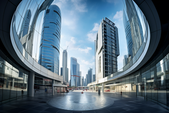 商业城市现代建筑商圈摄影图