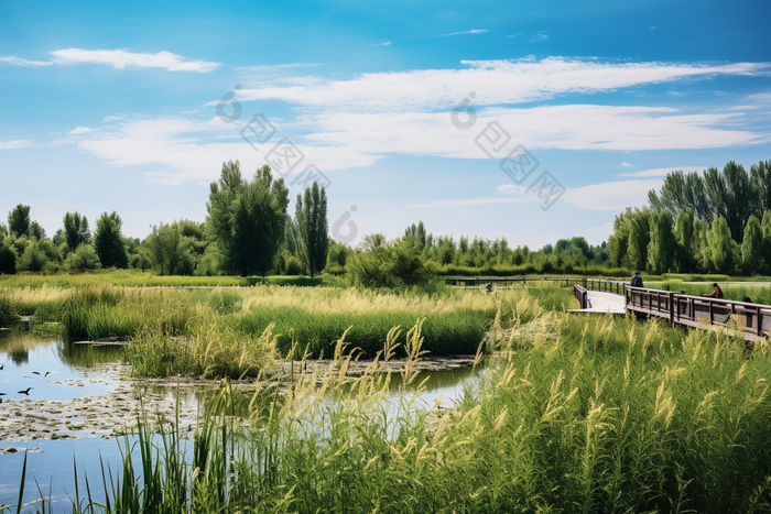 生态湿地美丽公园摄影图