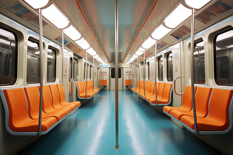 交通地铁车座位摄影图