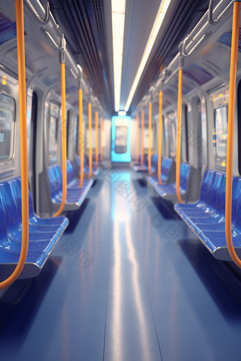 交通地铁蓝色的座位摄影图