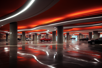 3D地下停车场购物中心摄影图