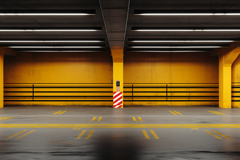 停车场的黄黑线摄影图