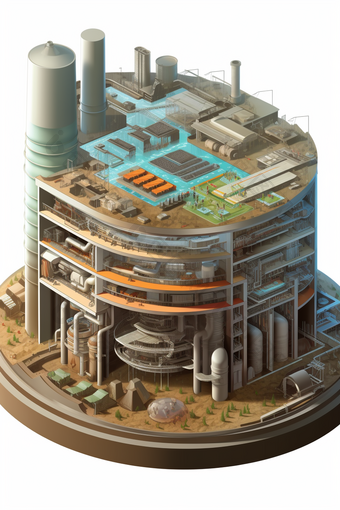 地热发电厂概念图高科技低碳摄影图