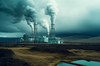 地热能发电厂清洁能源高低碳摄影图