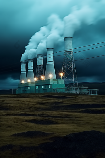 地热能发电厂清洁能源科技高节能低碳摄影图