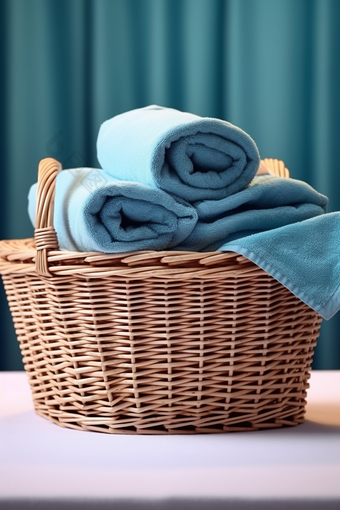毛巾布草布料居家洗护用品酒店宾馆旅店住宿洗手间摄影图