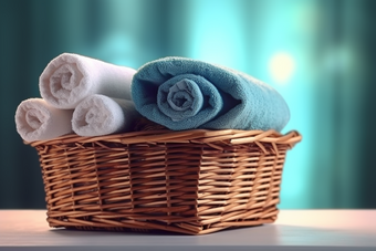毛巾布草布料居家洗护用品酒店宾馆旅店商务摄影图